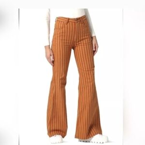 Wrangler Wanderer 622 Festival High Rise Flare Jeans 24x30 Orange Stripe XS 0 00